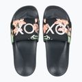 Flip-flops pentru femei ROXY Slippy II negru/verde imprimat 2