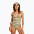 Costum de baie întreg pentru femei ROXY Dreamer HI oil green say it with stripes