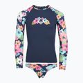 Bluză cu mânecă lungă + partea de jos a costumului de baie ROXY Morning Flower Lycra Set mood indigo morning flowers