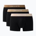Boxeri pentru bărbați Lacoste 5H1297 3 pack black/sisal/viennese/cookie