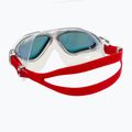 Mască de înot Aquasphere Vista alb/argintiu/roșu oglindă din titan MS505050915LMR 4