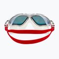 Mască de înot Aquasphere Vista alb/argintiu/roșu oglindă din titan MS505050915LMR 5