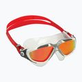 Mască de înot Aquasphere Vista alb/argintiu/roșu oglindă din titan MS505050915LMR 8