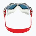 Mască de înot Aquasphere Vista alb/argintiu/roșu oglindă din titan MS505050915LMR 9