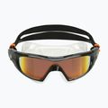 Mască de înot Aquasphere Vista Pro gri închis/negru/portocaliu oglindă din titan MS5041201LMO 7