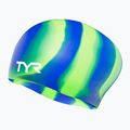 Cască de înot TYR Multi-Color Long Hair Silicone green/bluemulti