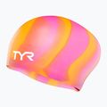 Cască de înot TYR Multi-Color Long Hair Silicone orange/pink