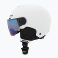 Cască de schi pentru copii UVEX Rocket Visor Jr white/black matt/mirror blue/smoke 3