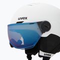 Cască de schi pentru copii UVEX Rocket Visor Jr white/black matt/mirror blue/smoke 7