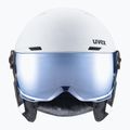 Cască de schi pentru copii UVEX Rocket Visor Jr white/black matt/mirror blue/smoke 2