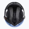 Cască de schi pentru copii UVEX Rocket Visor Jr white/black matt/mirror blue/smoke 4