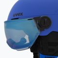 Cască de schi pentru copii  UVEX Rocket Visor Jr blue matt/mirror blue/smoke 7