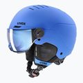 Cască de schi pentru copii  UVEX Rocket Visor Jr blue matt/mirror blue/smoke 3