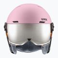 Cască de schi pentru copii  UVEX Rocket Visor Jr pink confetti matt/mirror silver/lasergold lite 2