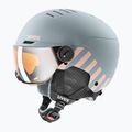 Cască de schi pentru copii  UVEX Rocket Visor Jr rhino/blush matt/mirror silver/lasergold lite