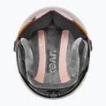 Cască de schi pentru copii  UVEX Rocket Visor Jr rhino/blush matt/mirror silver/lasergold lite 4
