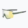UVEX Sportstyle 236 Set de ochelari de ciclism verde mușchi, negru mat/galben oglindă 53/3/004/7216 7