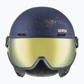 Cască de schi pentru femei UVEX Wanted Visor WE fleece scânteie / aur mat / oglindă aur fumurie 7