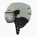 Cască de schi UVEX Instinct Visor oxid green matt/mirror silver/smoke 3