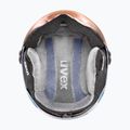Cască de schi pentru copii UVEX Rocket Visor Jr cool lavender abstract matt/mirrorsilver/lasergold 6