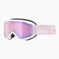 Ochelari de schi pentru copii UVEX Speedy Nova FM S2 white matt/mirror rose
