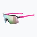 Ochelari de soare pentru copii UVEX Dyrt Jr black pink mat/mirror pink