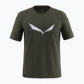 Tricou pentru bărbați Salewa Solidlogo Dry dark olive