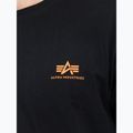 Tricou pentru bărbați Alpha Industries Basic Small Logo black/neon orange 4