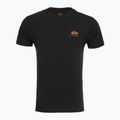 Tricou pentru bărbați Alpha Industries Basic Small Logo black/neon orange 5