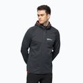 Tricou bărbătesc Jack Wolfskin Hydro Grid cu glugă FZ fleece gri 1710002