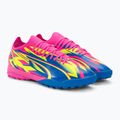 PUMA Ultra Match Energy TT ghete de fotbal pentru bărbați roz luminos/alerta galbenă/albastru ultra 6
