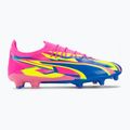 Cizme de fotbal pentru bărbați PUMA Ultra Ultimate Energy FG/AG roz luminos/albastru ultra/galben alertă 2