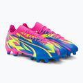 PUMA Ultra Match Energy FG/AG ghete de fotbal pentru bărbați roz luminos/alarmă galbenă/alarmă galbenă/albastru ultra 4