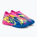 PUMA Ultra Match LL Energy Energy IT+Mid Jr ghete de fotbal pentru copii roz luminos/albastru ultra/albastru/galben alert 4