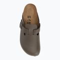 Papuci BIRKENSTOCK Boston NL Narrow smooth leather concrete gray 5
