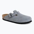 Șlapi BIRKENSTOCK Boston Suede Leather stone blue