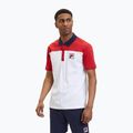 Tricou polo pentru bărbați FILA Lianshan Blocked bright white-true red