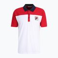 Tricou polo pentru bărbați FILA Lianshan Blocked bright white-true red 5