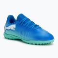 Încălțăminte de fotbal pentru copii PUMA Future 7 Play TT Jr hyperlink blue/mint/puma white