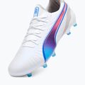 Încălțăminte de fotbal PUMA King Ultimate FG/AG puma white/bluemazing/flat light grey/sunset glow 12