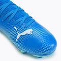 Încălțăminte de fotbal pentru copii PUMA Future 7 Play FG/AG Jr hyperlink blue/mint/puma white 7