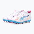 Încălțăminte de fotbal pentru copii PUMA Ultra 5 Match Vol. Up FG/AG Jr puma white/luminous blue