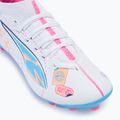 Încălțăminte de fotbal pentru copii PUMA Ultra 5 Match Vol. Up FG/AG Jr puma white/luminous blue 7