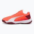 Încălțăminte de handbal pentru copii PUMA Accelerate Jr glowing red/white/dark crimson/black 9