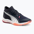 Încălțăminte de handbal pentru bărbați PUMA Eliminate Nitro SQD parisian night / puma white / glowing red