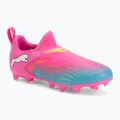 Încălțăminte de fotbal pentru copii PUMA Future 9 Match LL FG/AG Jr poison pink/puma white/sun stream/bright aqua/puma black