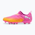 Încălțăminte de fotbal pentru copii PUMA Future 9 Match LL FG/AG Jr poison pink/puma white/sun stream/bright aqua/puma black
