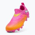 Încălțăminte de fotbal pentru copii PUMA Future 9 Match LL FG/AG Jr poison pink/puma white/sun stream/bright aqua/puma black 3
