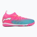 Încălțăminte de fotbal pentru copii PUMA Future 9 Match TT + Mid Jr poison pink/puma wht/sun stream/bright aqua/puma blk 2