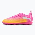 Încălțăminte de fotbal pentru copii PUMA Future 9 Play TT poison pink/puma white/sun stream/bright aqua/puma black